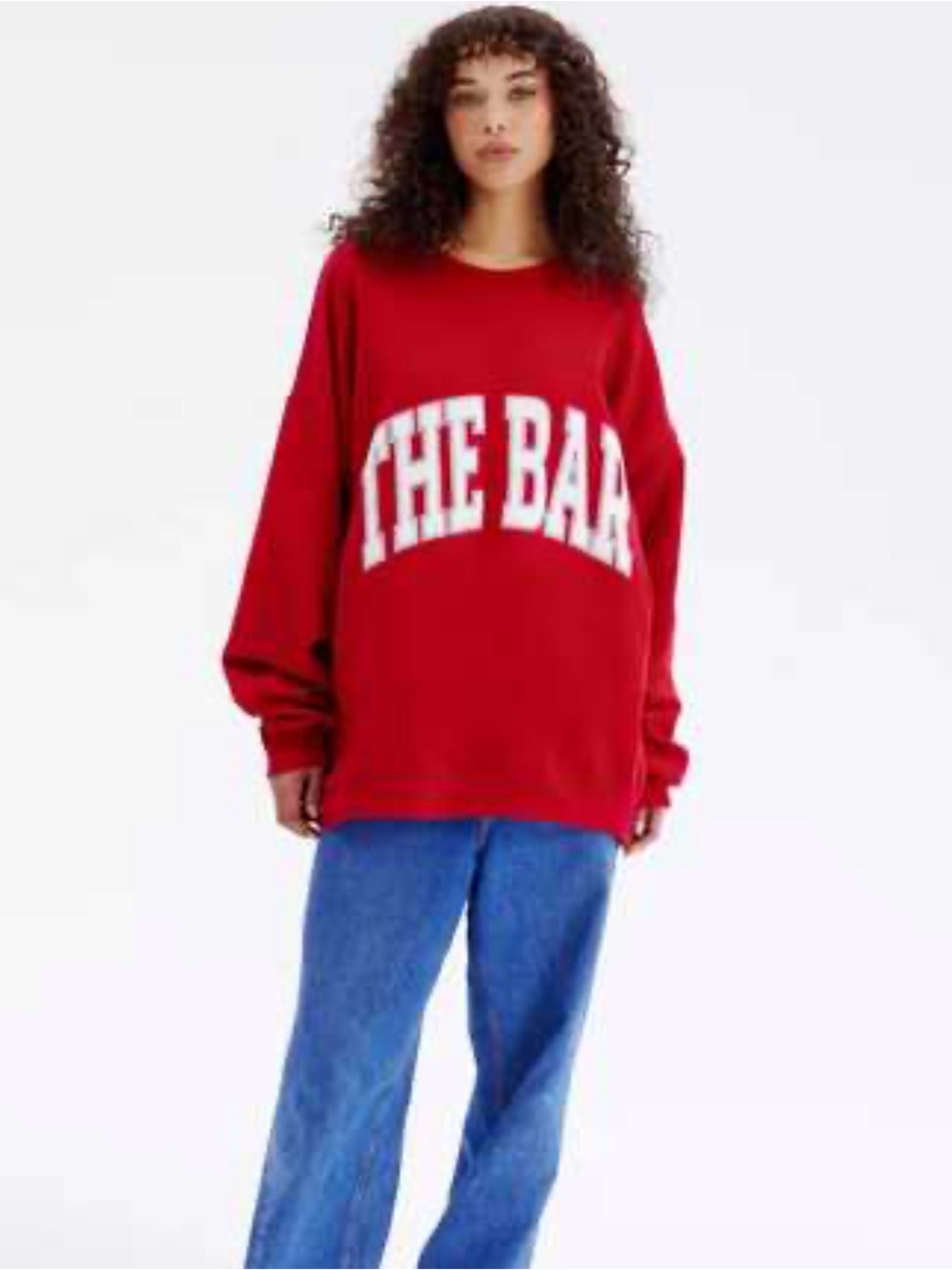 The bar Varsity Sweatshirt Ruby Red